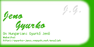 jeno gyurko business card