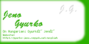 jeno gyurko business card